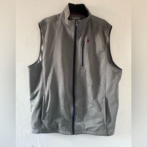 IZOD Mens Full Zip SweaterFleece Vest Size Large Tall